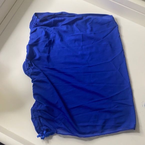 🌵 Bundle to save🌵Sheer mesh drawstring decor beach skirt women’s size S blue - Picture 2 of 7